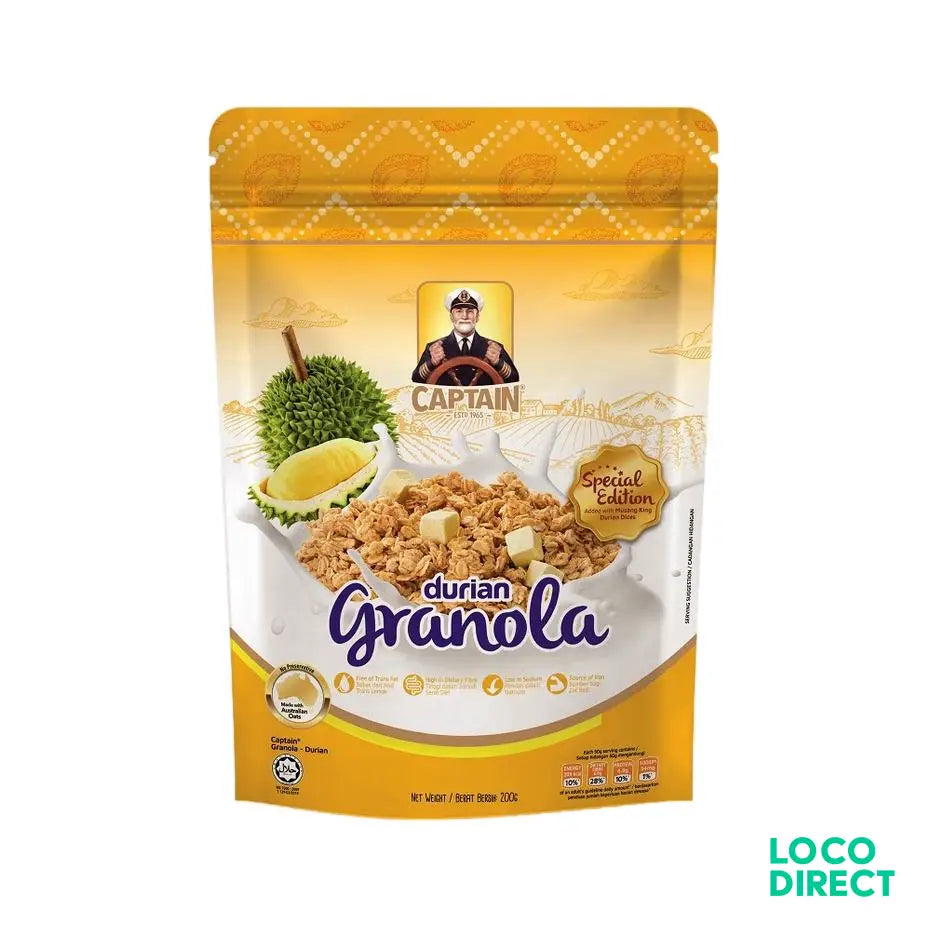 Captain Oats Granola 12X200g-250g - Durian 200g - Instant