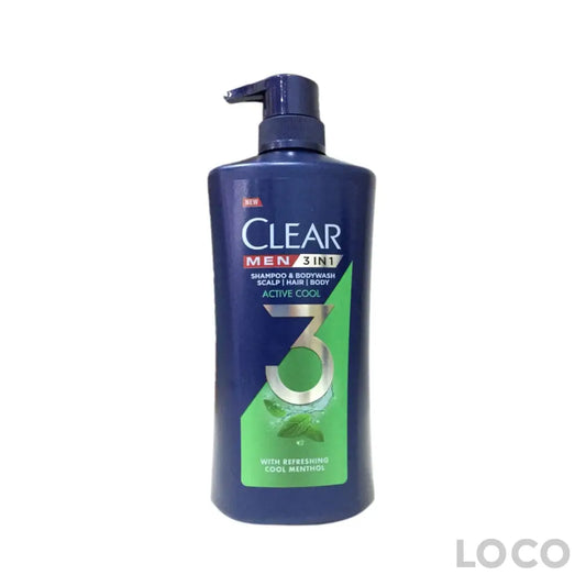 Clear Men Hair Shampoo 8X618ml - Active Cool 3In1 - Hair